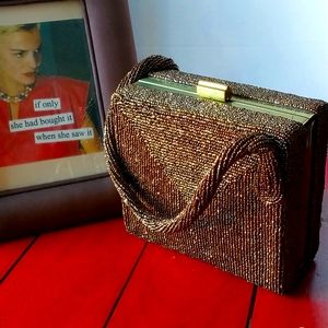 No Label Vintage Glass Beaded 1930-40s Evening Bag